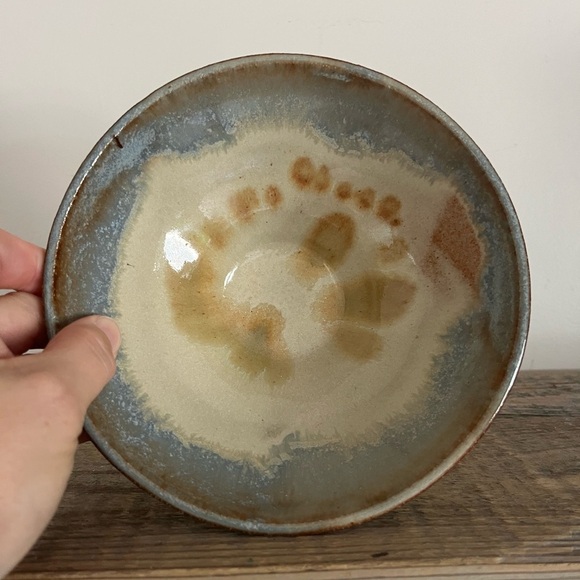 Handcrafted Pottery Bowl - Blue and Brown - Picture 2 of 4